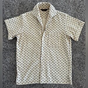 VTG 50s Style Cream & Blue Elvis Shirt 706 Union Japanese Repro Rockabilly VLV